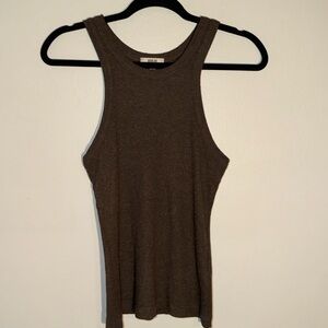 Agolde Dark Brown Knit Tank Top